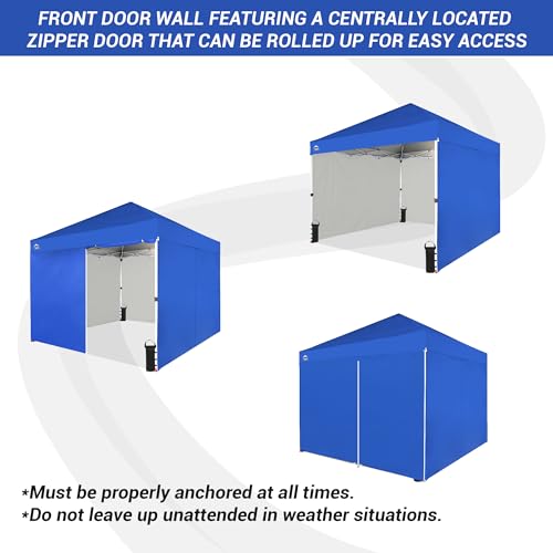 CROWN SHADES 10X10 Comercial Instant Canopy Pop Up Tent with Center Lock (10x10 with 4 Sidewalls, Beige)