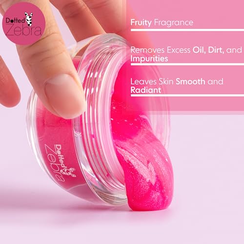 Dotted Zebra Peel Off Sparkle Mask Pink Frenzy, 1.6 oz - With Hyaluronic Acid and Collagen - Hydrating Face Mask - Vegan - For All Skin Types