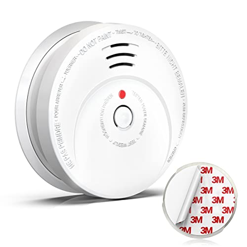 Jemay Smoke Detector, Smoke Alarm with Advanced Photoelectric Technology, Smoke Detector with Test Button and Low Battery Reminder, Fire Alarm with Battery Backup Used in Home, AW106, 1 Pack