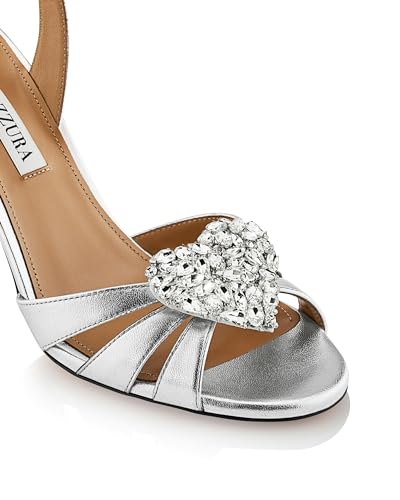 Aquazzura Love Me Sandal 85, Silver, 7