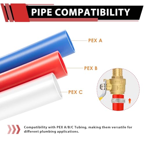 EFIELD 1-Inch Pex Brass Full Port Shut-off Ball Valve, Yellow Handle Brass UPC Certified,(VALVE020)