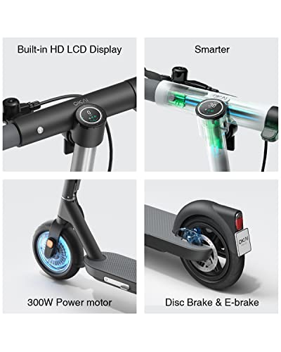 OKAI Neon Lite Electric Scooter for Adults, Commuter Electric Scooter, 15.5 MPH, 18.6 Miles, Lightweight Scooter Ambient Light, 600W Peak Power, UL Certification