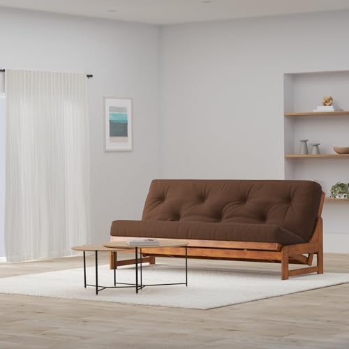Arden Futon Set - Full Size, Frame, 8" Mattress, Microfiber Sussex Fudge Cover