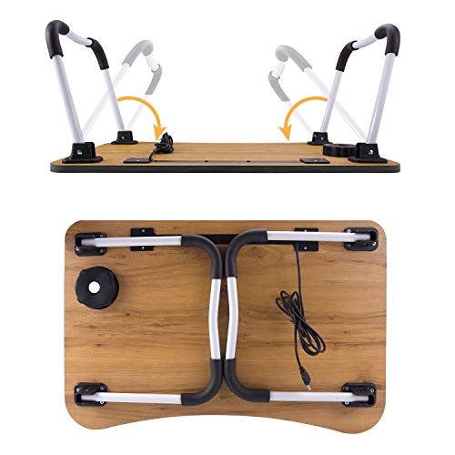 Slendor Laptop Desk Foldable Bed Table Folding Breakfast Tray Portable Lap Standing Desk Notebook Stand Reading Holder for Bed/Couch/Sofa/Floor