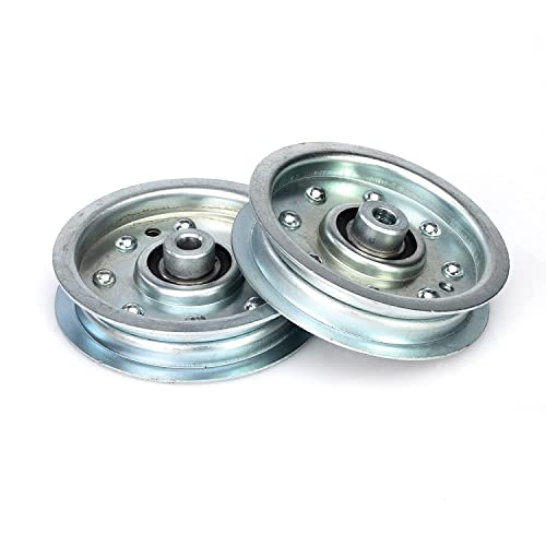 Virtionz 756-0627 Flat Heavy Duty Idler Pulley Repalces 756-0627B 756-0627D 956-0627 756-0365 956-0365,fits 46" Decks for 600 and 800 Series (1993 and Newer)2pack