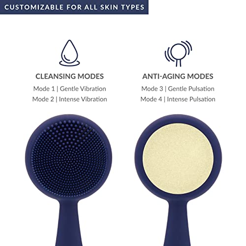 PMD Clean Pro - Smart Facial Cleansing Device with Silicone Brush & ActiveWarmth Anti-Aging Massager - Waterproof - SonicGlow Vibration Technology - Clear Pores & Blackheads - Lift, Firm, & Tone Skin