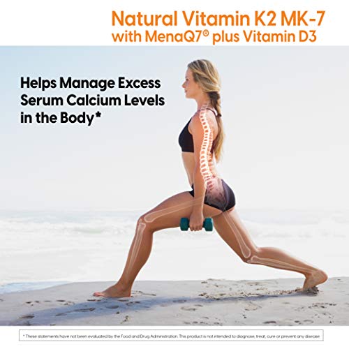 Doctor's Best Natural Vitamin K2 with MK-7, 180mcg Plus D3 1000IU, Non-GMO, Gluten Free, Vegetarian, Soy Free, 60 Veggie Caps