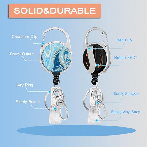 Badge Holder, Badge Reel with Swivel Belt Clip, Heavy Duty Retractable Reel, Sliding ID Badge Holder, Vertical Plastic Card Case for Nurse Teacher Office Employees (Merry Christmas-2)