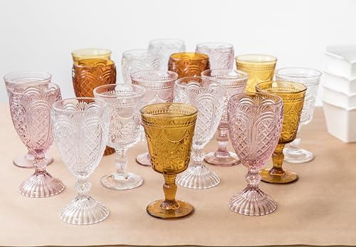 Fortessa Debutante Glass Goblet, Set of 6, 10 Ounce, Amber