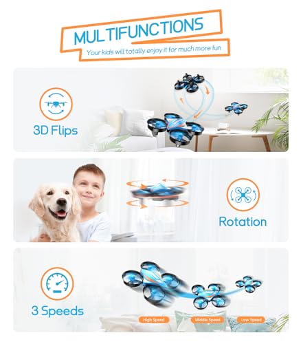 Mini Drones for Kids and Adults, ORVINA OV-18 Small Remote Control Quadcopters with 3 Batteries for Beginners Indoor, 3D/ 360°Flips, Flying Toys for 3 4 5 6 7 8-12 Year Old Boys Girls Gifts (Blue)