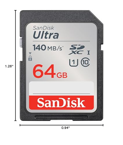SANDISK 64GB Ultra SDXC UHS-I Memory Card - Up to 140MB/s, C10, U1, Full HD, SD Card - SDSDUNB-064G-GN6IN