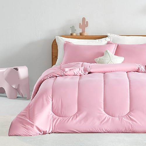 SLEEP ZONE Kids Bedding Full/Queen Comforter Set - Cute Printed for Boys, Girls, Teens, Super Soft, Fade Resistant (Pink Flower, Full/Queen)
