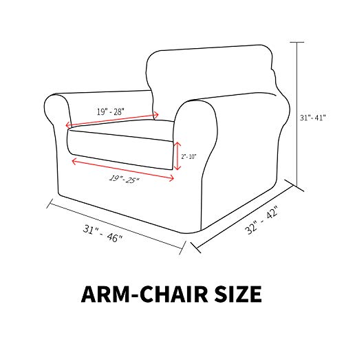 MAXIJIN 3 Piece Couch Covers for 2 Cushion Couch loveseat Cover, Stretch Love Seat Sofa Slipcovers for Dogs Pet, Thick Furniture Protector with 2 Seat Cushion (55"-69", Wine Red)