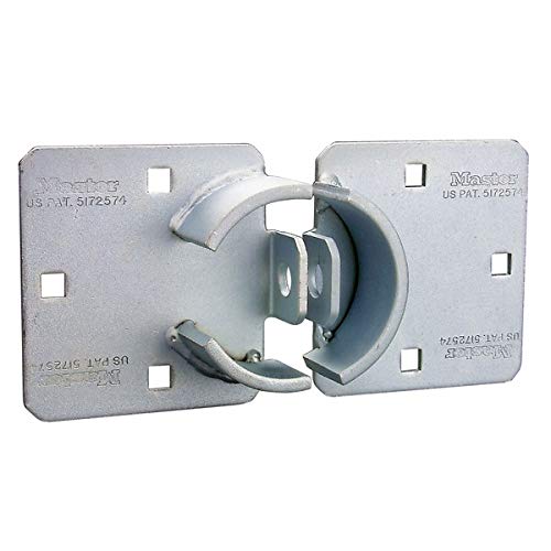 Master Lock Chrome Hasp Lock, Heavy Duty Hidden Shackle Lock and Hasp, Solid Steel Lock for Trucks, Trailers, or Vans, 9 Inches Wide, 770