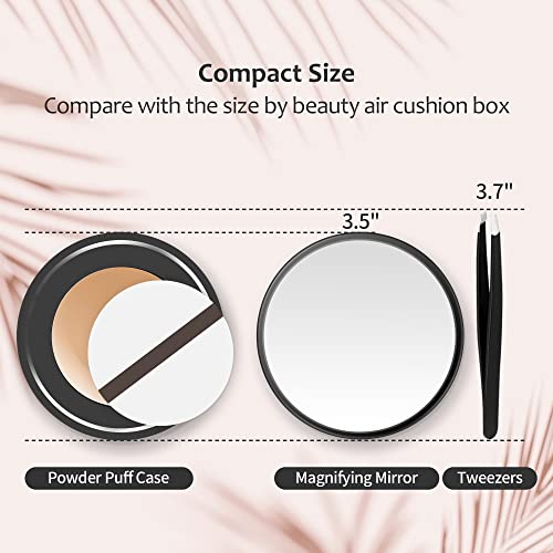 MIYADIVA 20X Magnifying Mirror, 20X Magnifying Mirror Suction Cup and Tweezers, As a Mganifying Makeup Mirror, Pocket Mirror Set for Eyes Makeup 3.5 Inches