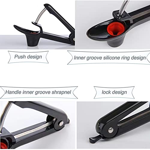 Cherry Pitter Tool, Cherry Core Remover, Olive Pitter Remover, Stoner Corer Tool, Heavy-Duty Cherry Seed Remover with Lock Design, Fruit Core Remove Tool for Making Cherry Jam/Cake/Ice Cream (Black)