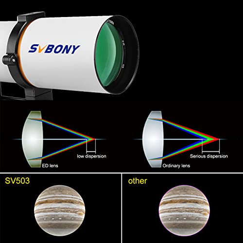 SVBONY SV503 Portable Telescope, 70ED F6 Extra Low Dispersion Optical Tube, Micro-Reduction Rap Focuser, for Astrophotography and Visul Astronomy