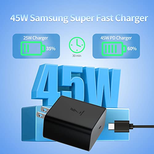 2Pack 45W USB C Super Fast Charger, Android Phone Wall Charger Fast Charging with 5FT USB Type C Cable for Samsung Galaxy S24 S23 Ultra/S23+/S22 Ultra/S22+/S22/S20/Note 10/20 (10FT-2Pack)