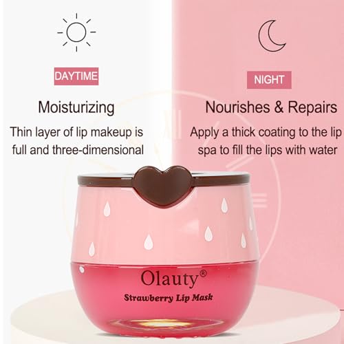 Deepmind 2 PCS Bee Lip Balm Lip Mask Honey Pot, Honey & Strawberry Lip Mask Propolis Moisturizing Lip Balm with Stick - Hydrating Prevention Dry and Cracked Lip Scrubs Exfoliato Lip Wrinkle Care