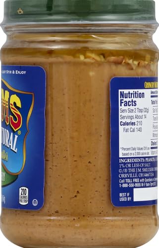 Adams 100% Natural Crunchy Peanut Butter, 16 Ounces