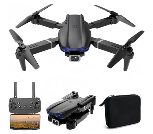 Drone with 1080P Dual HD Camera - 2024 Upgradded RC Quadcopter for Adults and Kids, WiFi FPV RC Drone for Beginners Live Video HD Wide Angle RC Aircraft, Trajectory Flight, Auto Hover, 2 Batteries ,Carrying Case.