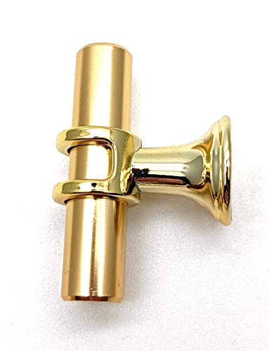 Susenya T Shaped Shower Door Knob, T Knobs for Cabinets,Single Hole T Bar Cabinet Pulls,1.97" Length,with Screws,Aluminum Alloy,Gold,2Pcs