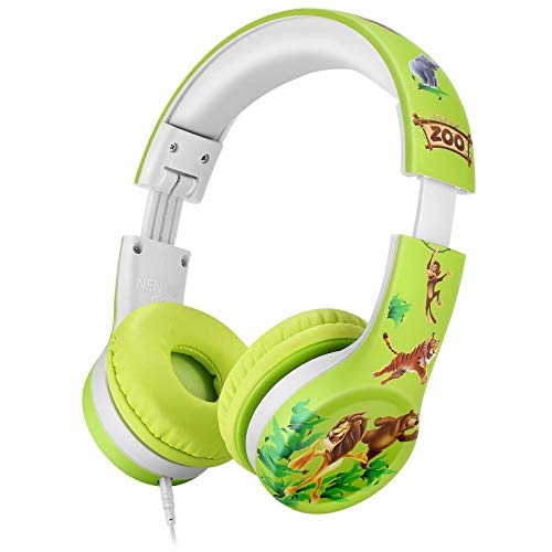 NENOS Kids Headphones Boys Headphones for Kids Over Ear, On Ear Headphones Limited Volume Headset for School, Travel, Computer (Zoo)