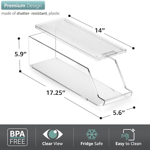 Sorbus Soda Can Organizer for Refrigerator - Stackable with Lid, Holds 12 Cans Each, BPA-Free - Fridge Organizers and Storage, Soda Can Dispenser for Refrigerator (1 Pack)