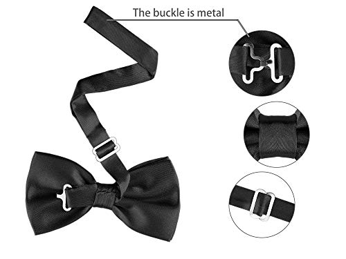 Allegra K Pre-tied Solid Adjustable Bowtie Classic Tuxedo Wedding Bow Ties for Men One Size Silver Gray