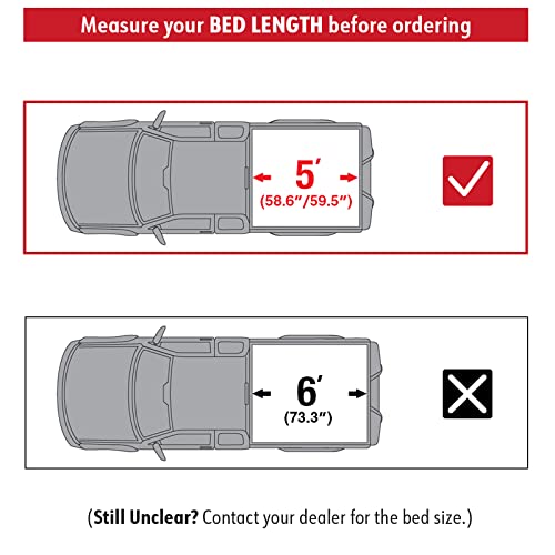 MaxMate Soft Roll-up Truck Bed Tonneau Cover Compatible with 2005-2021 Nissan Frontier; 2009-2012 Suzuki Equator | 5' (59") Bed | TCN169034