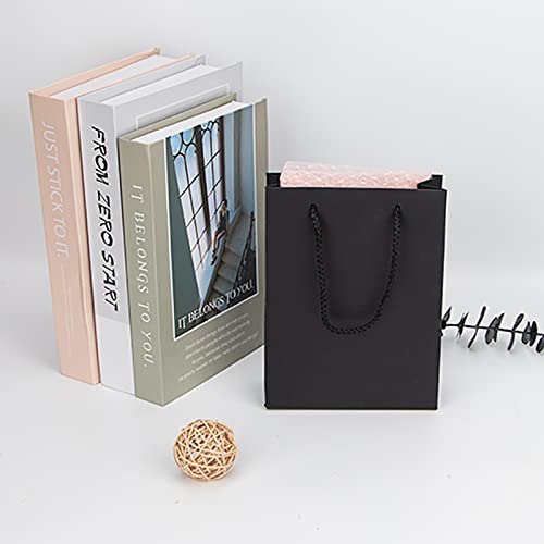 Sdootjewelry Kraft Paper Gift Bags With Handles - 50 Pcs Brown, 7.5 x 3.1 x 10.2'' - Shopping, Retail, Merchandise, and Craft