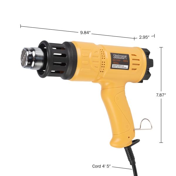 Heat Gun - Dual Temperature Heating Gun with 122-1112°F Range, Overload Protector, and 4 Nozzles for Crafts, Shrink Tube or Paint Removal by Stalwart