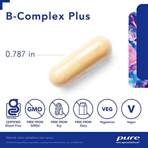 Pure Encapsulations B-Complex Plus - B Vitamins Supplement to Support Neurological Health, Cardiovascular Health, Energy Levels & Nervous System Support* - with Vitamin B12 & More - 60 Capsules