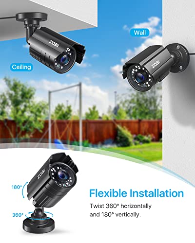 ZOSI 2PK 5MP Add-on POE IP Security Camera with Etherent Cables PoE Dome Camera with Night Vision,IP66 Weatherproof, Compatible with ZOSI 4K/5MP NVR(Model:ZR08EN,ZR08DN,ZR08PN,ZR16DK)