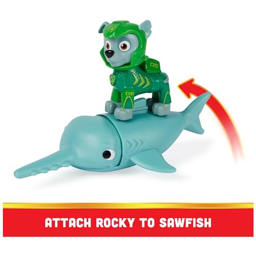 Paw Patrol, Aqua Pups Rocky and Sawfish Action Figures Set, Kids Toys for Ages 3 and up