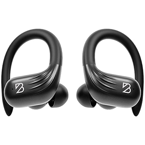 Runner 60 Wireless Running Earbuds, 80 Hour Long Battery Life Over the Ear Earbuds with EarHooks, Wrap Around Ear Buds Wireless Bluetooth Earbuds with Microphone, Earphones In Ear Headphones