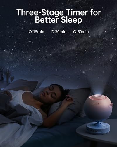 POCOCO Galaxy Star Projector for Bedroom with Replaceable Optical Film Discs, Home Planetarium Night Light Projector with High-Definition Soft Light for Relax, Study, and Meditate, Stress Relief Gifts