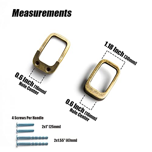 Goo-Ki Oil Rubbered Bronze Cabinet Pulls with Hole Center 5''(128MM),Modern Zinc Alloy Finger Pulls for Drawer,Wardrobe,Cupboard,6 Pack