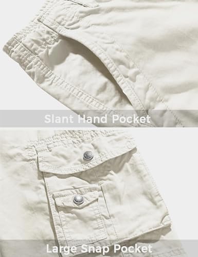 WenVen Men's Big and Tall Cargo Shorts Cotton Summer Short, Blue, 50