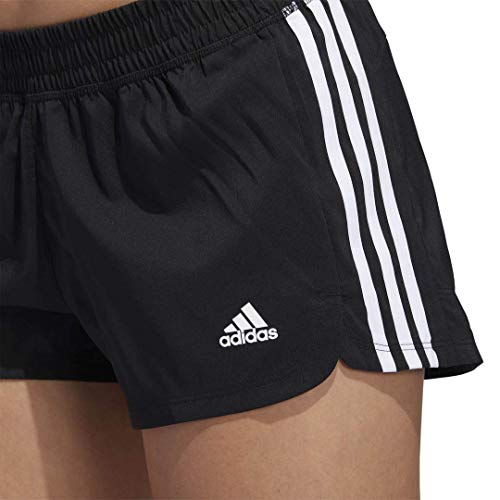 adidas Women's Plus Size Pacer 3-Stripes Woven Shorts, Grey/Black, 4X