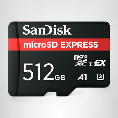SanDisk 512GB microSD Express Card - Works with Nintendo-Switch 2, Up to 880MB/s Read, Up to 650MB/s Write, 220MB/s Sustained Write, U3, C10 - SDSQXFN-512G-GN4N