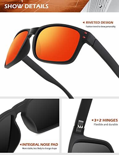 KALIYADI Polarized Sunglasses for Men Women, Mens Sunglasses Polarized UV Protection, Vintage Sun Glasses for Fishing Running Driving (3 pack)