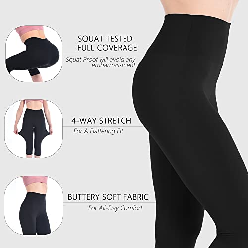 Ipletix Capri Leggings for Women, High Waist Womens Capris Leggings Black Soft Workout Yoga Pants