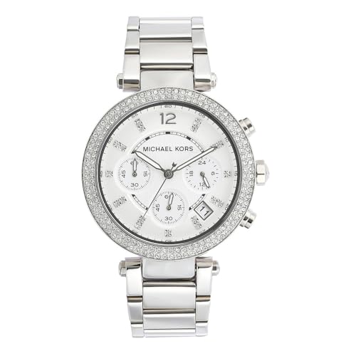 Michael Kors Parker Chronograph Silver-Tone Stainless Steel Women's Watch (Model: MK5353)