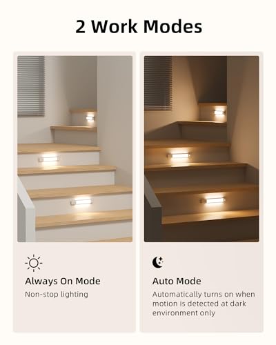 EZVALO Closet Lights, 30 LED Rechargeable Under Cabinet Lighting Wireless, 3 Color Temps Under Cabinet Lights, Dimmer Motion Sensor Light Indoor for Pantry, Kitchen, Bedroom, Woadrobe (3 Pcs)