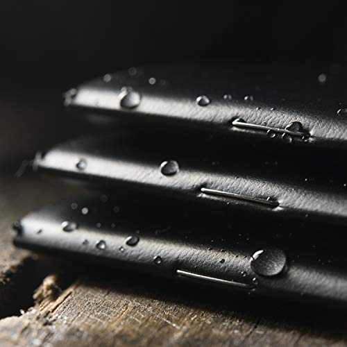 Rite in the Rain Weatherproof Mini-Stapled Notebook, 3 1/4" x 4 5/8", Black Cover, Universal Pattern, 3 Pack (No. 771FX-M)