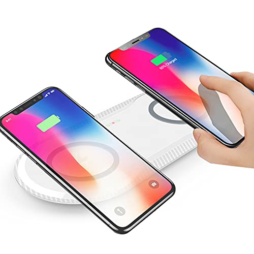 30W Wireless Charger, Vchiming 2 in 1 Wireless Charging Pad, Dual 15W Wireless Charging Station for Galaxy iPhone Airpods Buds Type C Cable Included, White