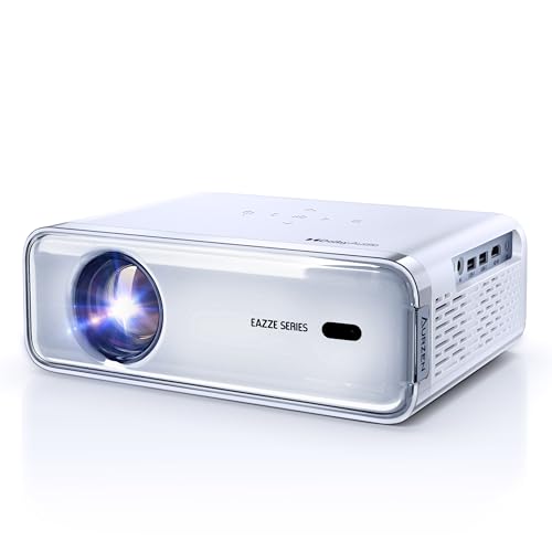 Aurzen Eazze D1 Smart Projector with WiFi and Bluetooth, Netflix-Officially-Licensed, Auto Focus & Keystone, DoIby Audio, Zoom, Native 1080P Movie, Portable Outdoor Mini Projector, Blue