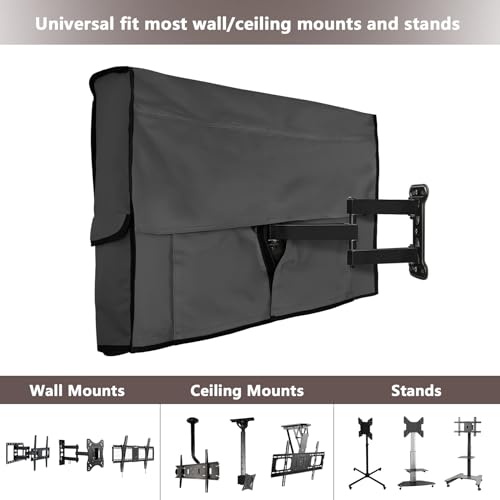 ULTCOVER Waterproof Outdoor TV Cover for 28-32 inch Outside Flat Screen Televisions with Mounts and Stands, Black