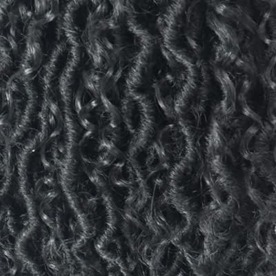 ToyoTress Boho Faux Locs Crochet Hair - 12 Inch 8 Packs Natural Black Bohemian Locs Crochet Hair With Curly Ends for Black Women, Short Pre-looped Synthetic Braiding Hair Extensions（12 Inch, 1B-8P)